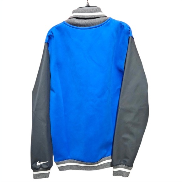 Nike Varsity Jacket Mens Letterman Bomber Medium Blue Gray DJ5971-493 New - Picture 8 of 10
